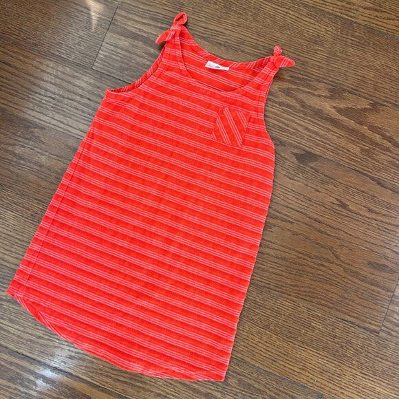 Hanna Andersson  Red Tank Dress Striped With Pocket Cotton Size  5 Size 110 - Picture 2 of 10